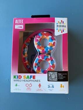 Altec Lansing Kid Safe Wired Headphones MZX4310 Heart Pattern